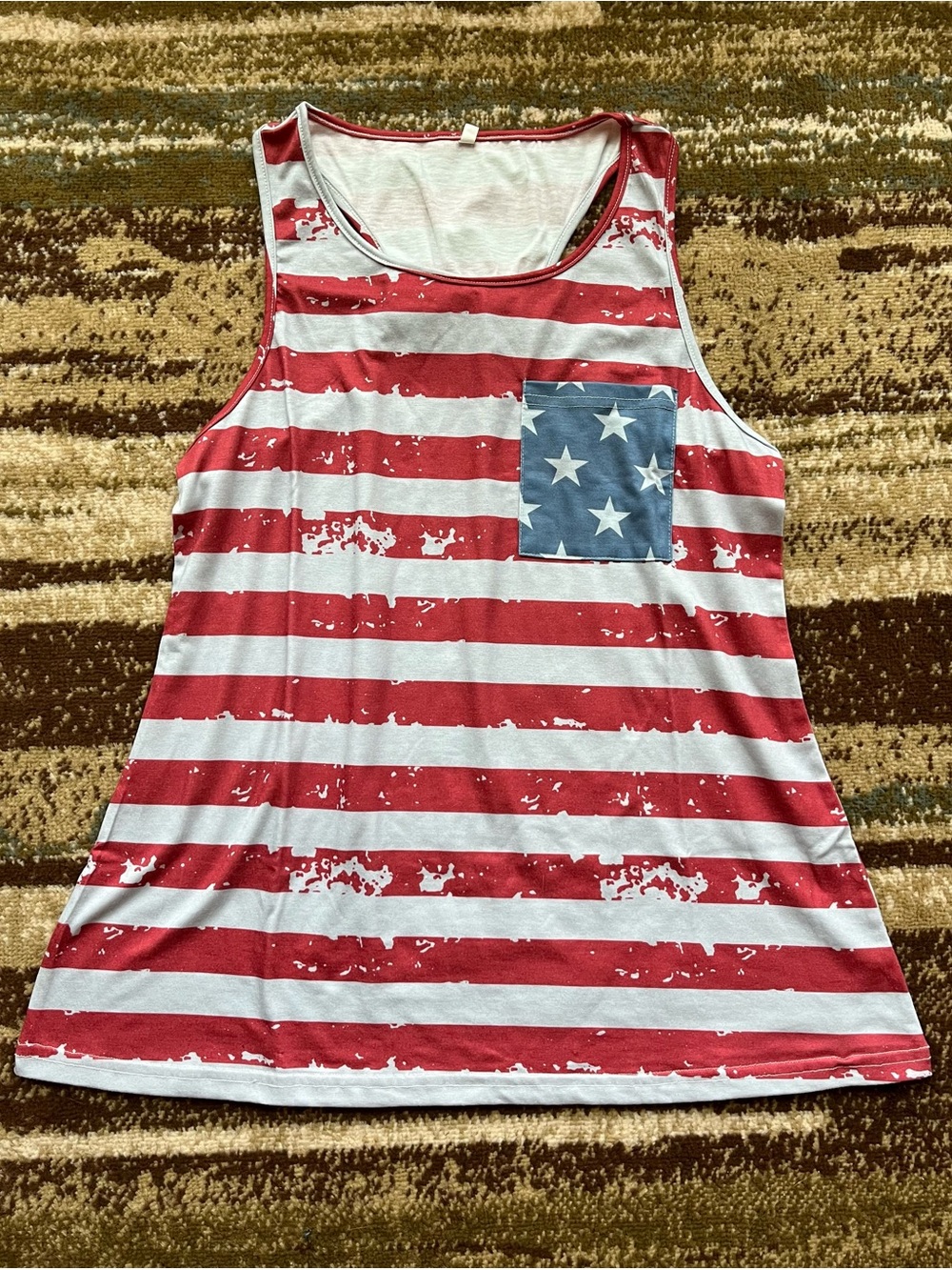 Patriotic American Flag Bow Back Tank Top